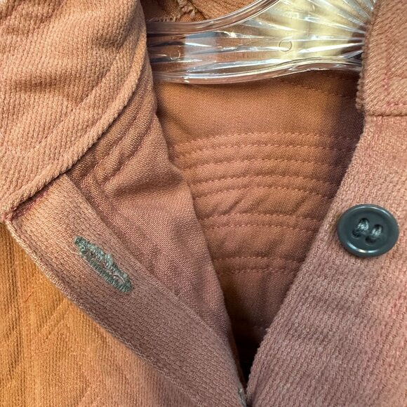 Vintage Unique Rose Corduroy Tunic With Nehru Collar & Quilted Bodice - Picture 13 of 16